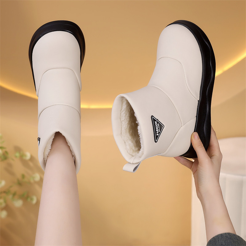 东北雪地靴女2025冬季新款加绒保暖厚底防水棉鞋白色显瘦套筒短靴,女鞋,时尚雪地靴,淘宝优惠券,粉丝福利购,淘宝优惠卷