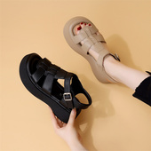 小码 厚底罗马凉鞋 增高时尚 仙女风配裙软底沙滩鞋 女夏款 2025新款