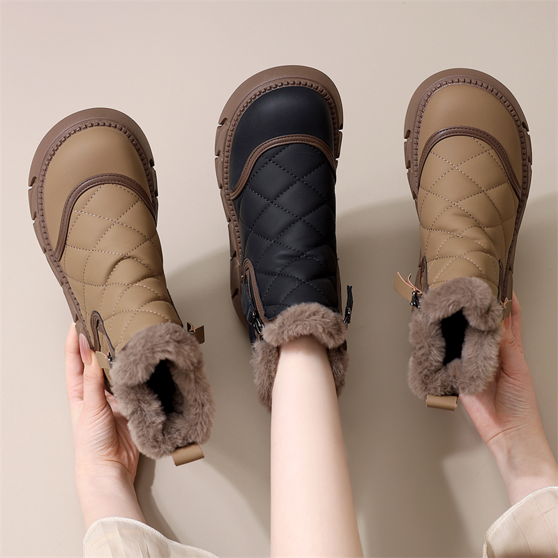古兹曼新款加绒加厚保暖短靴