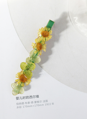 夏花何冉同款可爱少女简约雏菊刘海顶夹发夹花朵头饰一字夹