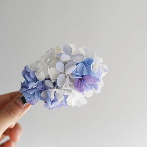 天然绣球花永生花森系少女发夹