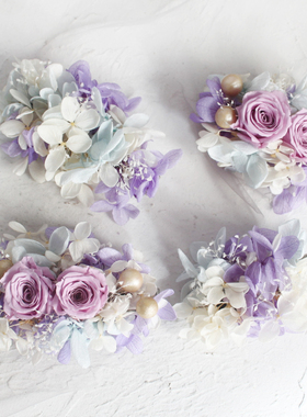 【缪斯女神】原创婚礼发饰蓝紫色新娘花童拍写真头饰玫瑰鸭嘴夹