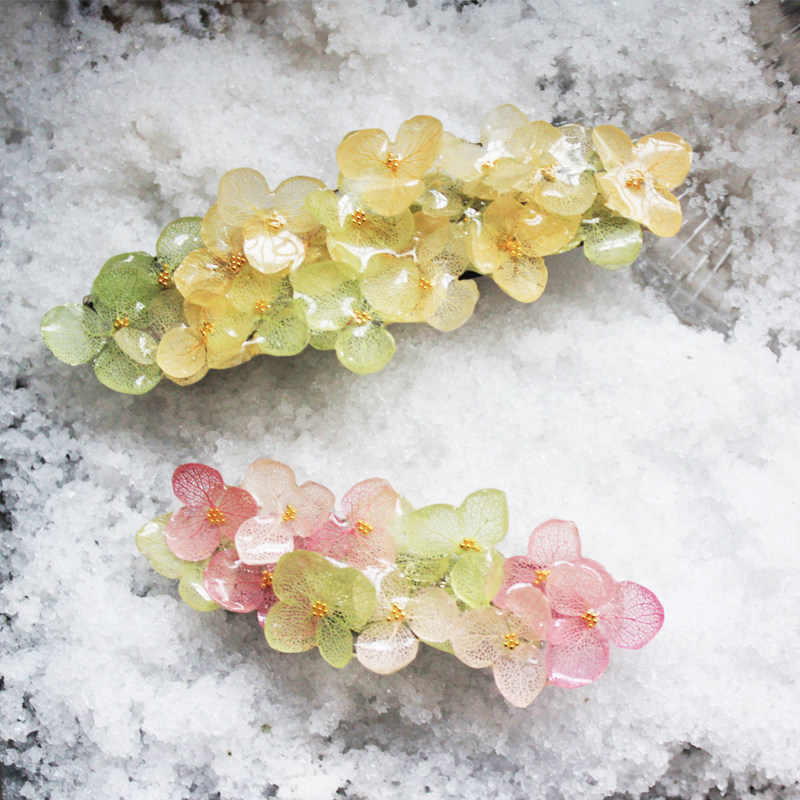 【浪漫假日】永生花发饰原创手工花朵海边度假拍照发夹弹簧夹顶夹