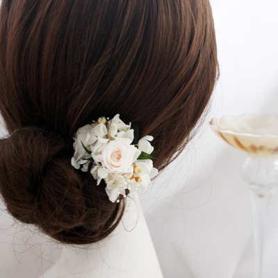 婚礼发饰进口永生花仙女发夹