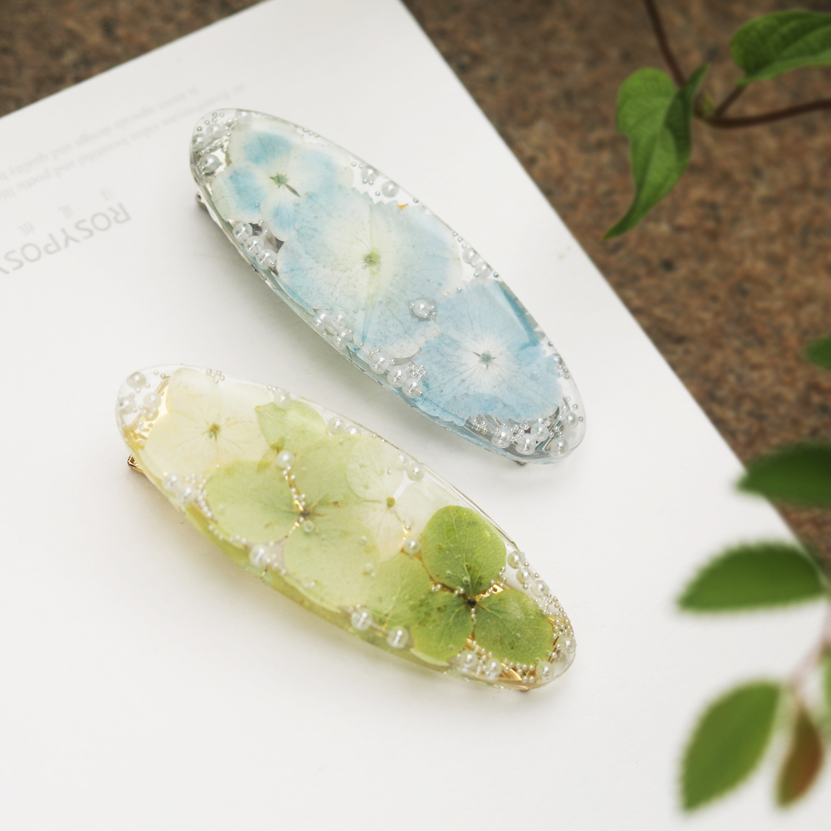 真花田园森系原创手工边夹