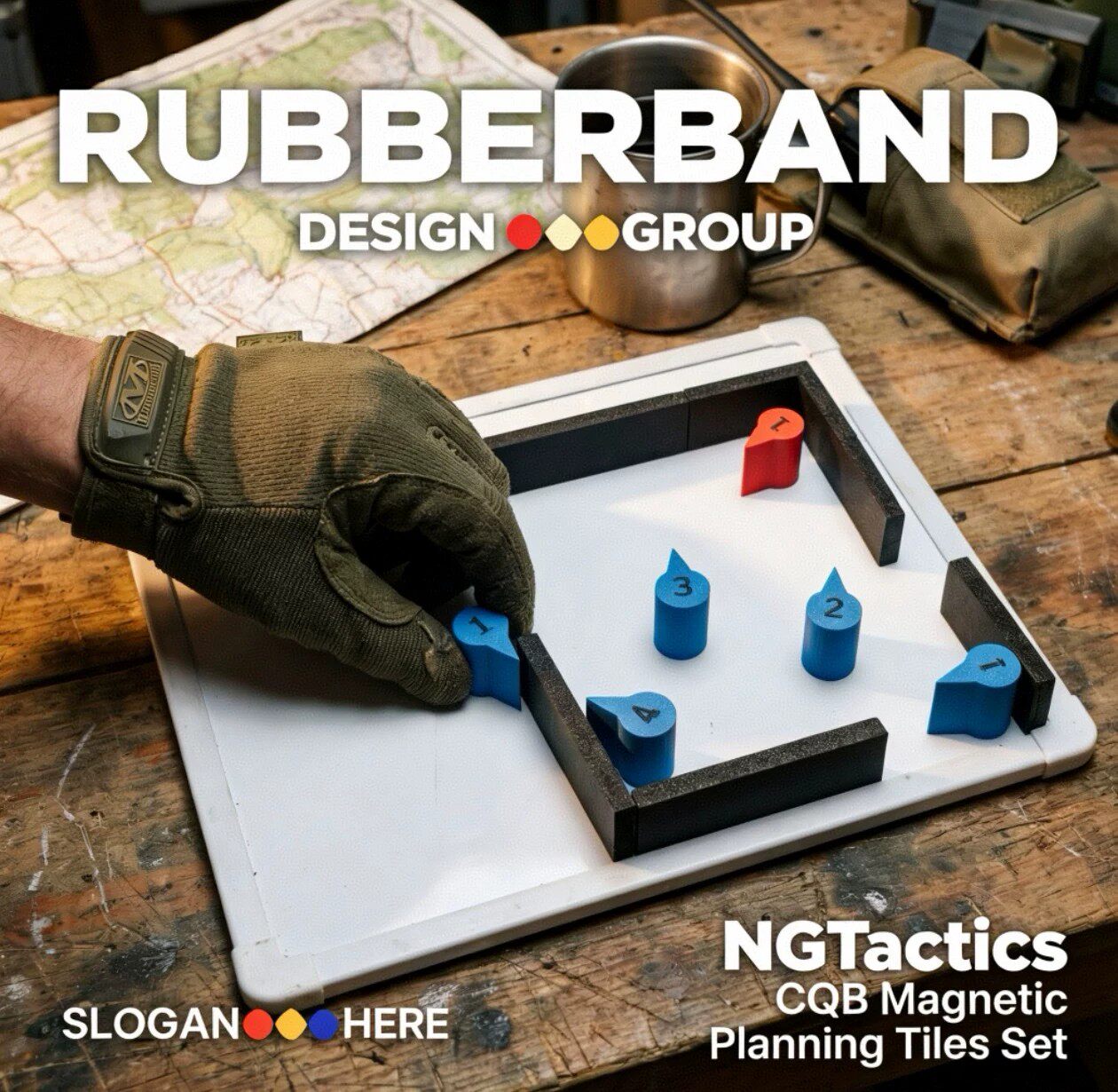 RUBBERBAND/NGTactics联名 CQB 3D磁力战术沙盘模拟指挥部署套装