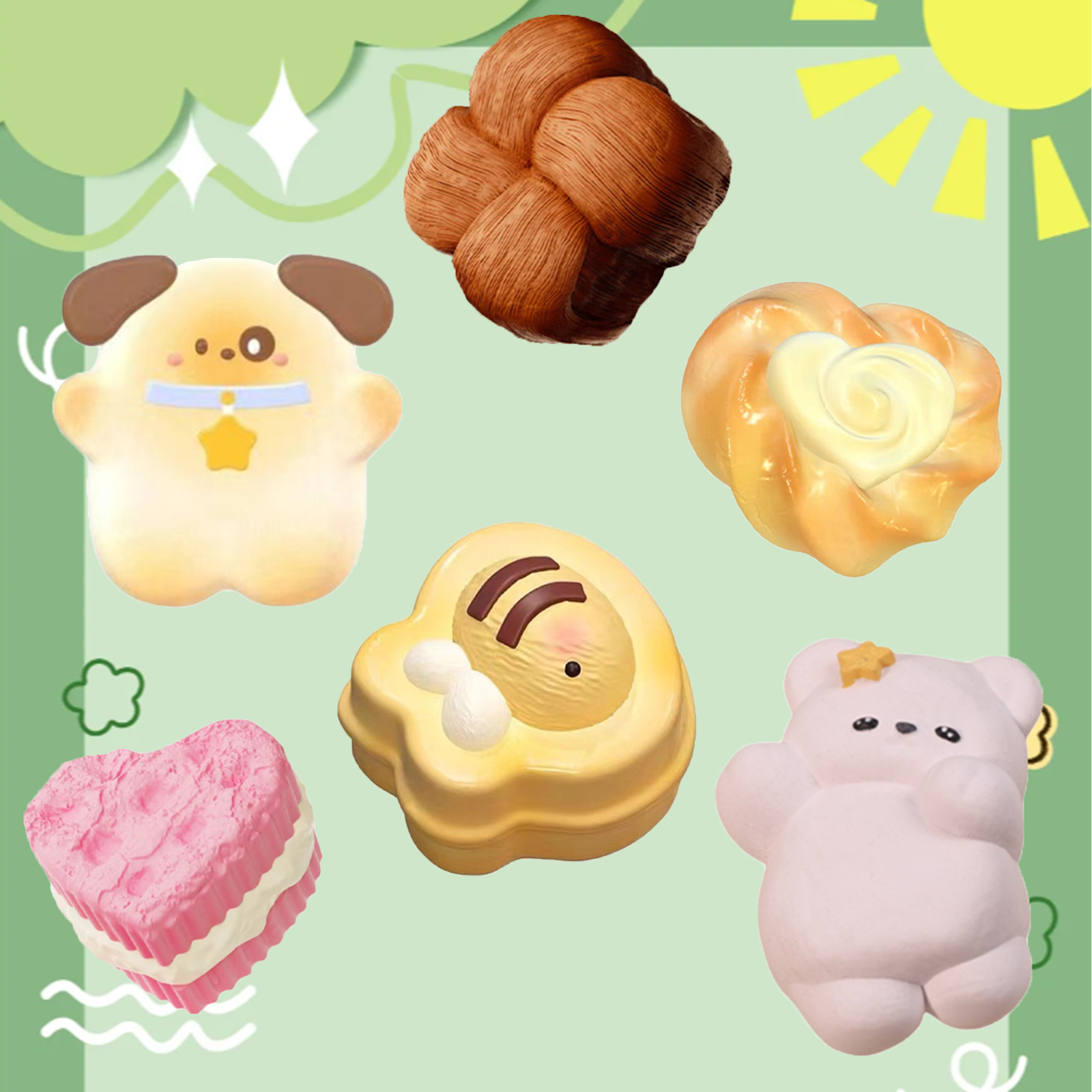 可爱小狗仙贝饼干捏捏模具diy香薰蜡烛石膏模具烘焙蛋糕硅胶模具