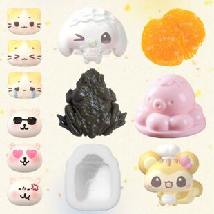 创意整蛊仿真癞蛤蟆捏捏模具DIY棉花糖小猫食玩鼻噶捏捏硅胶模具