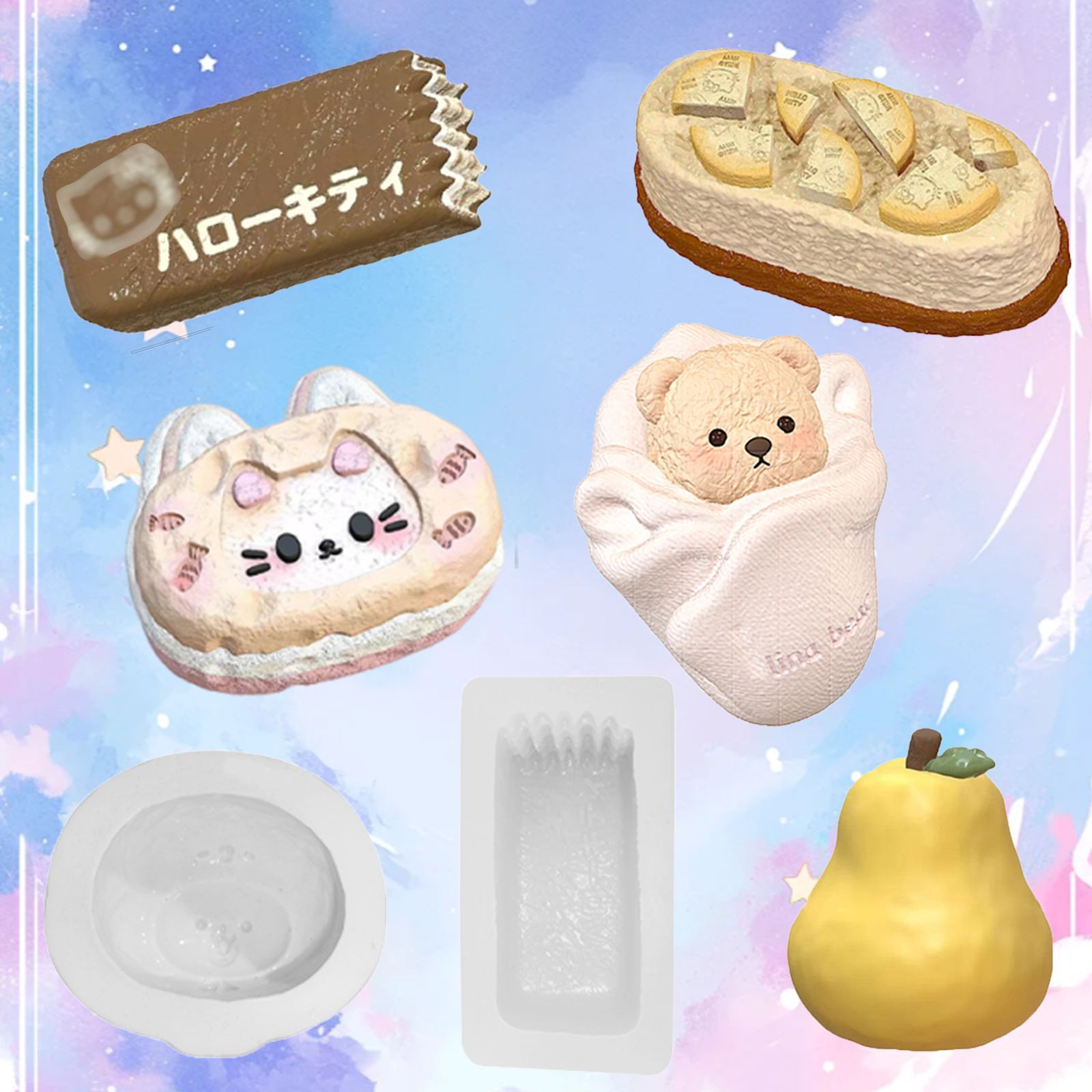 卡通小熊捏捏模具diy手工翻模潮玩公仔解压捏捏乐食品级硅胶模具