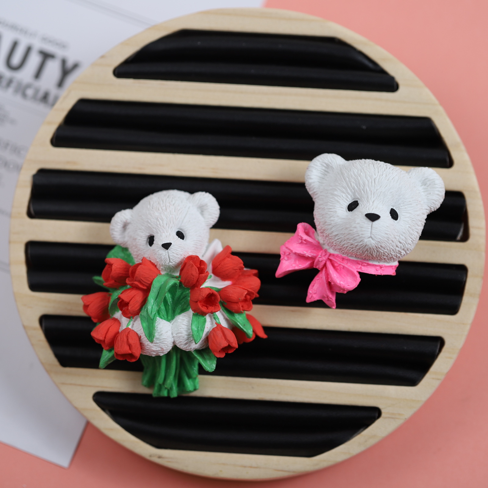 新款小熊冰箱贴模具汽车香薰出风口夹ins硅胶模具