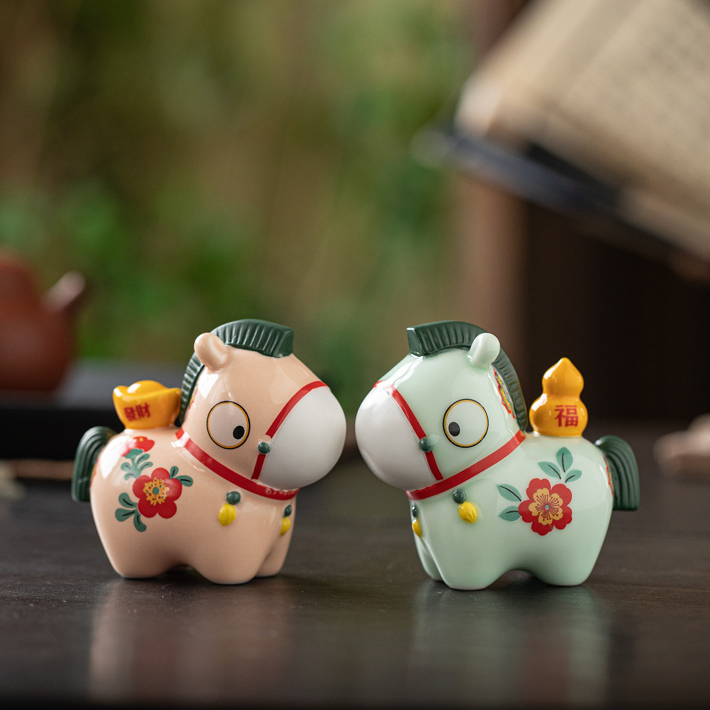 马年吉祥物创意陶瓷小花马茶桌装饰茶宠摆件可爱生肖马春节送礼品,餐饮具,茶宠摆件,淘宝优惠券,粉丝福利购,淘宝优惠卷
