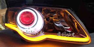 老迈腾大灯总成改装 透镜天使眼氙气灯led日行灯迈腾总成