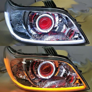 适用于雪佛兰乐风前大灯总成改装 透镜天使眼氙气灯汽车LED日行灯