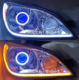 适用于三菱蓝瑟菱帅大灯总成改装透镜氙气灯天使LED日行灯大灯