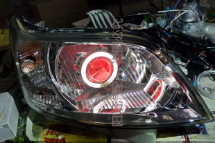 双光透镜天使眼恶魔氙气灯汽车大灯总成 改装 09款 乐风前大灯总成