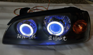适用于现代伊兰特改装 透镜超亮氙气灯天使眼恶魔眼汽车大灯