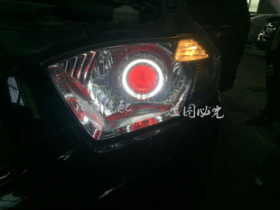 汉兰达07-12款老款大灯总成改装透镜 氙气灯天使眼恶魔日行灯