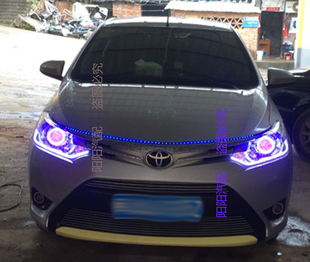 威驰改装 透镜日行灯氙气灯天使眼恶魔眼汽车大灯总成