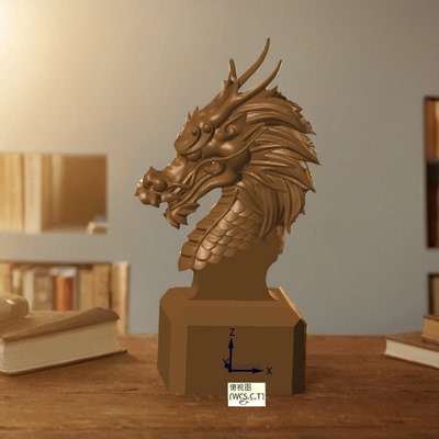 带加工程序刀路龙首工艺品
