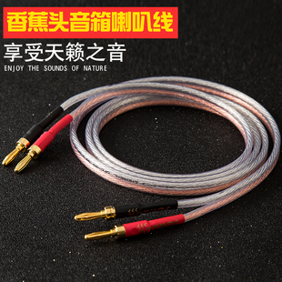 发烧音频双香蕉插头带喇叭音箱线连接线主音响线口装修环绕通用
