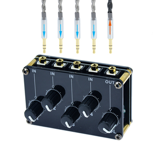 直播伴奏立体双声道音频入四进出一路输出耳机放大音乐混合混音器