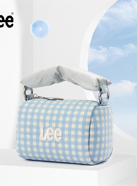 Lee迷你馒头包格子撞色小巧可爱女生手提包通勤百搭手拎包