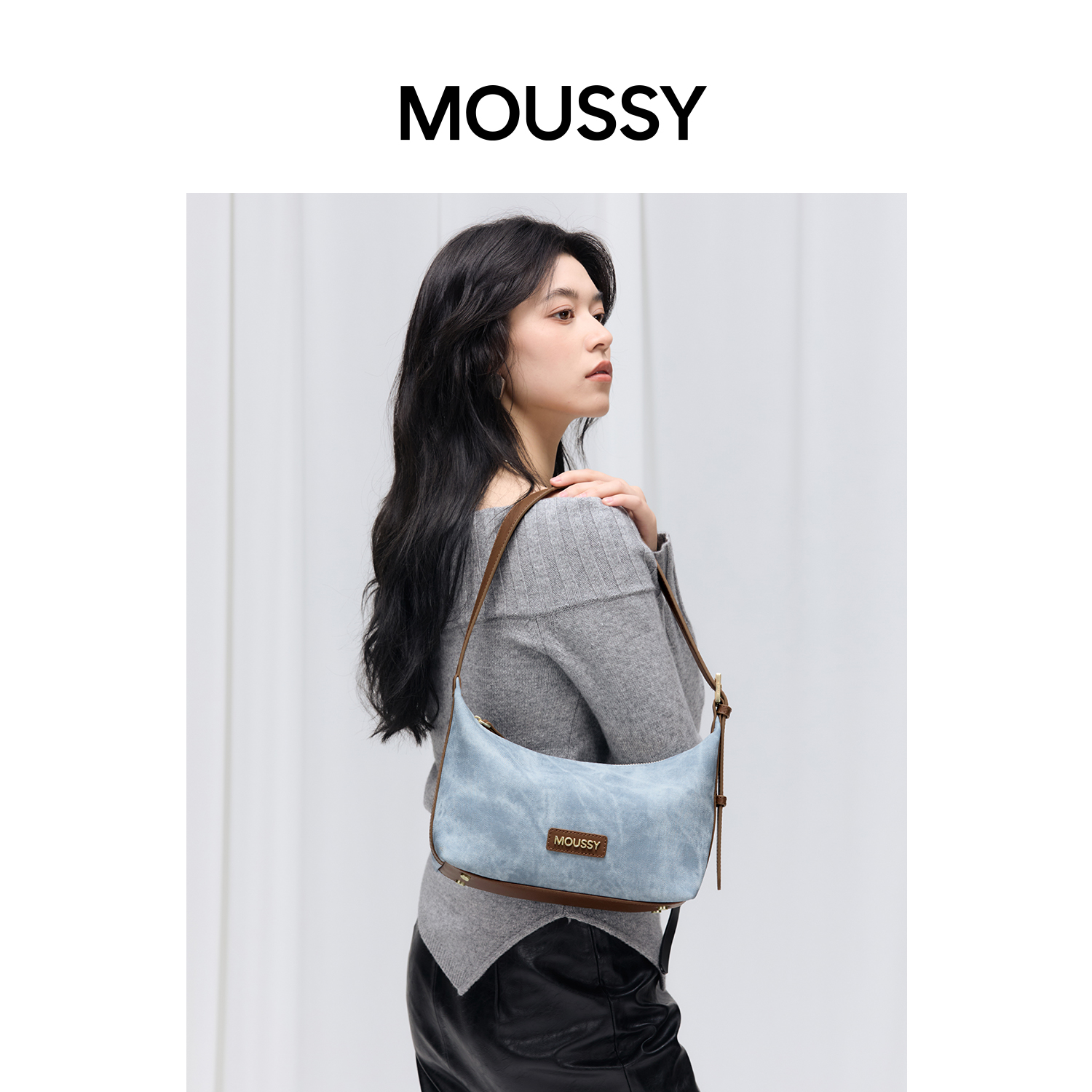MOUSSY女士手提单肩腋下包