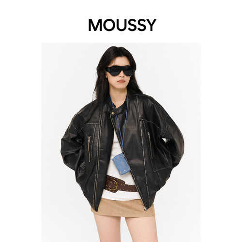 MOUSSYCozyFit牛仔铆钉零钱包