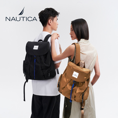 NAUTICA 诺帝卡男女运动休闲通勤户外旅行翻盖抽绳双肩包