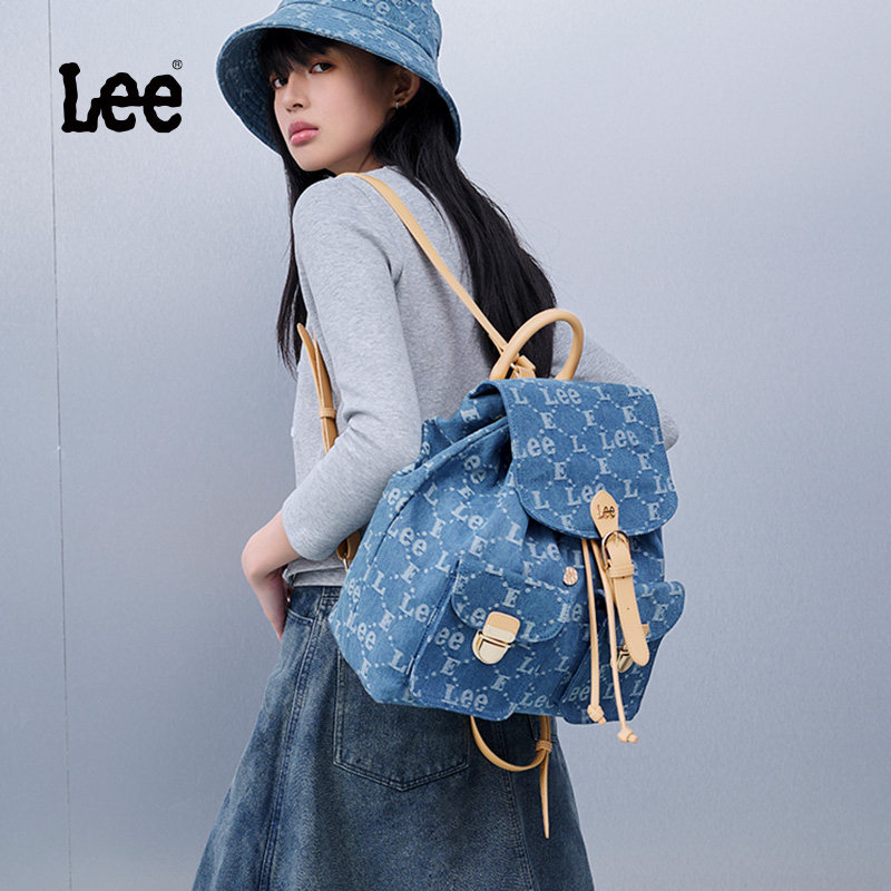 Lee男女牛仔帆布学生书包背包图片