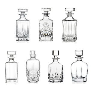 意大利进口RCR威士忌酒樽单只玻璃酒樽烈酒瓶威士忌分酒器