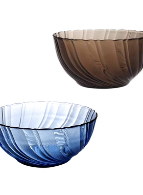 法国进口DURALEX多莱斯钢化玻璃花纹餐碗2600ml沙拉碗水果盘汤碗