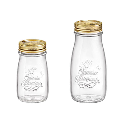 意大利进口波米欧利bormioli四季果汁瓶带盖玻璃水杯牛奶随手杯