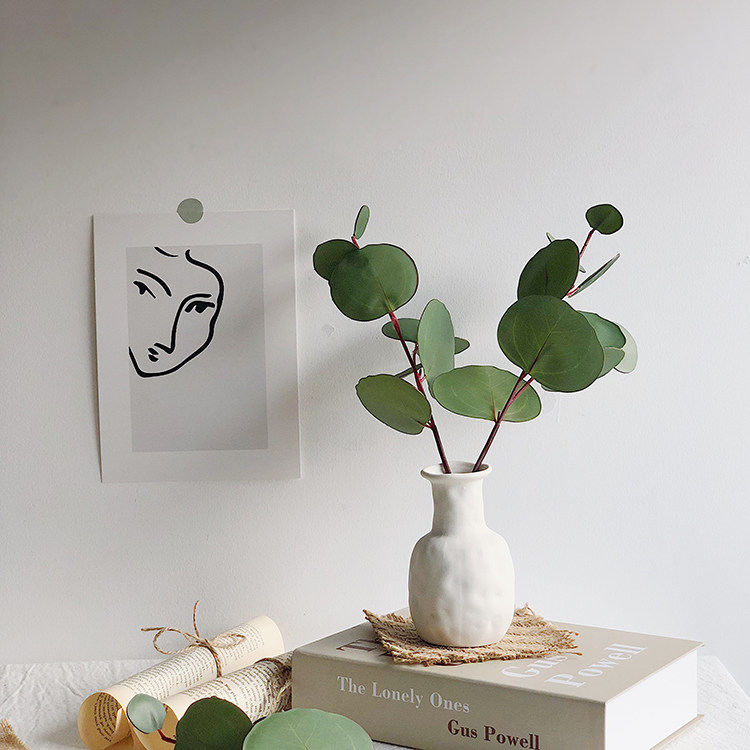 insins北欧简约风尤加利叶花瓶