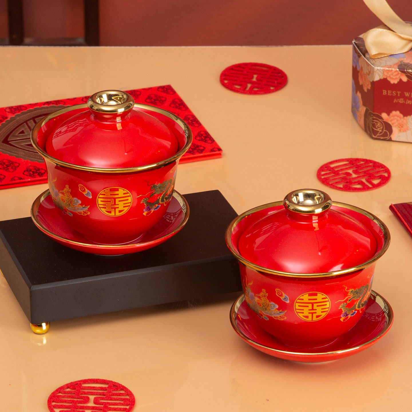 大红色结婚金边喜碗筷套装娘家陪嫁用品婚礼新人改口一对敬茶杯,节庆用品/礼品,喜碗/敬茶杯,淘宝优惠券,粉丝福利购,淘宝优惠卷