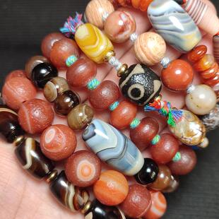 天然玛瑙手链原矿保真文玩饰品配饰天珠缠丝多宝原创设计编织手串
