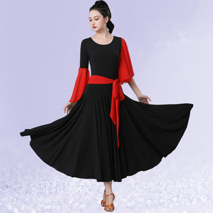 新款点帕斯舞蹈裙休闲伦巴连衣裙小瓶盖三套大摆裙撞色吉特巴长裙