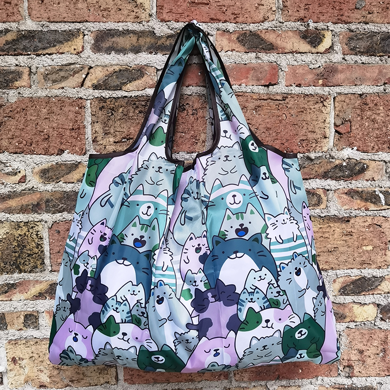 便携式可折叠收纳尼龙环保购物袋