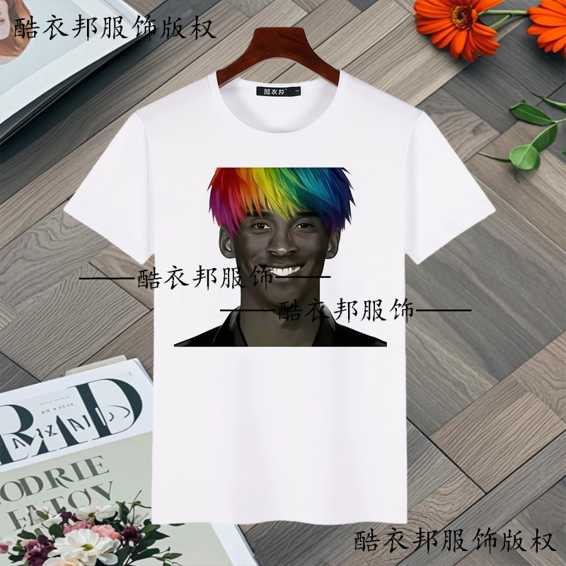 新款潮流恶搞牢大科比非主流发型表情包短袖男t恤女猎奇多人上衣