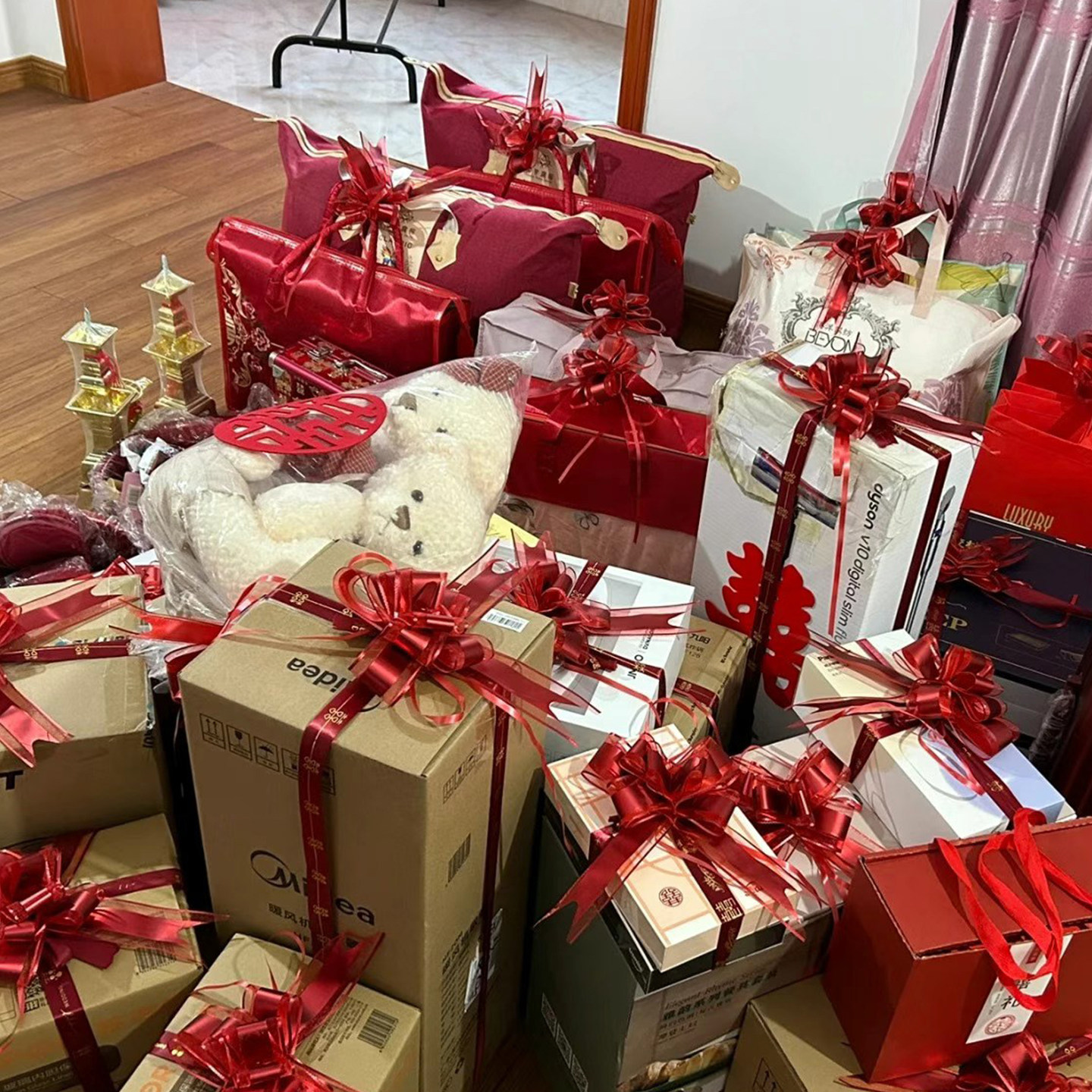 结婚拉花彩带大号订婚嫁妆彩礼被子包装蝴蝶结绑带婚车布置丝带