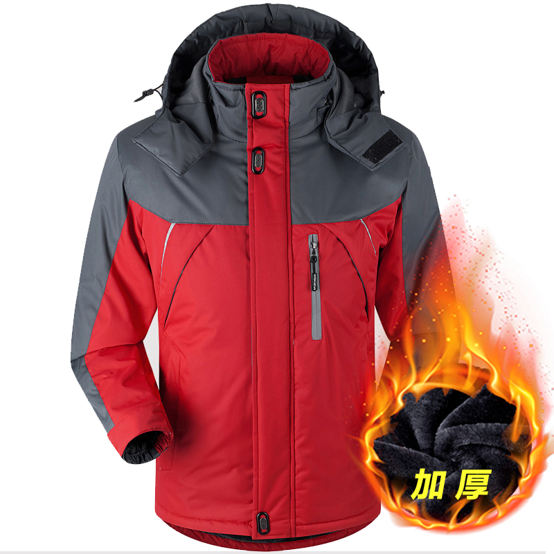 冬季冲锋衣男加绒加厚防风防寒服