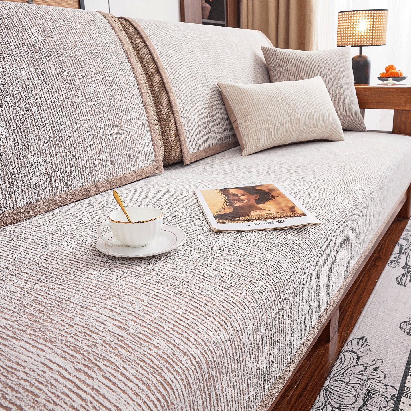 新中式沙发垫四季通用2026新款高级感防滑实木红木坐垫子客厅套罩