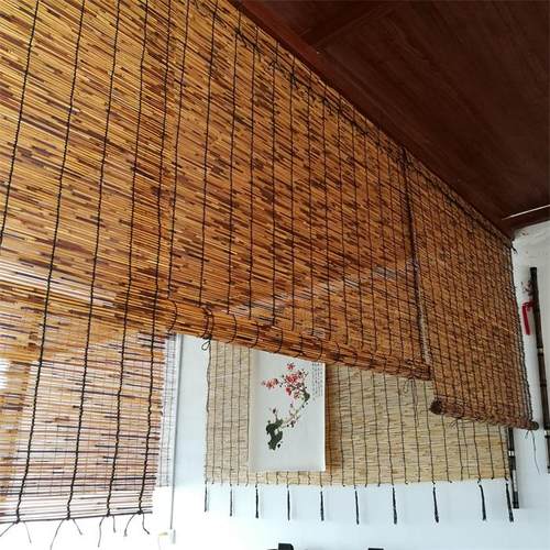 墙面装饰草编田园禅意芦苇帘子
