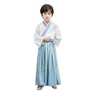 汉服男童2026春秋刺绣儿童古装中国风日常可穿古风帅气唐装演出服