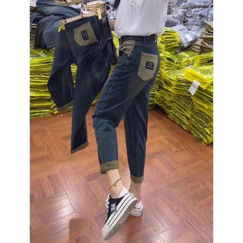 欧版复古高腰牛仔裤女胖mm大码