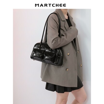 Martchee保龄球包女2025新款复古腋下包小众设计感高级洋气单肩包