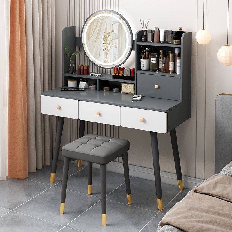 家用梳妆台小户型网红ins风化妆台卧室现代简约收纳柜一体化妆桌
