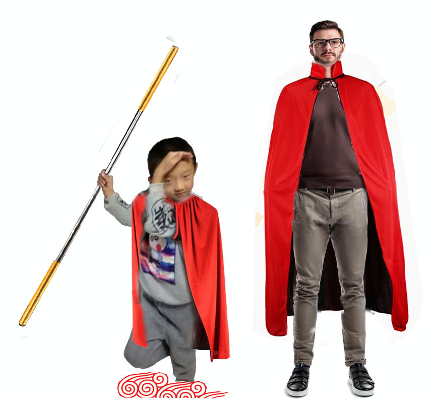 孙悟空红披风西游记金箍棒道具 动漫卡通神话故事人物披风斗篷