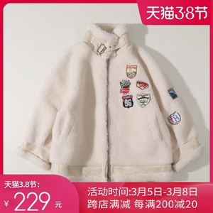 新款颗粒羊羔绒外套女短款BF风复合皮毛一体羊羔毛皮草羊剪绒皮草