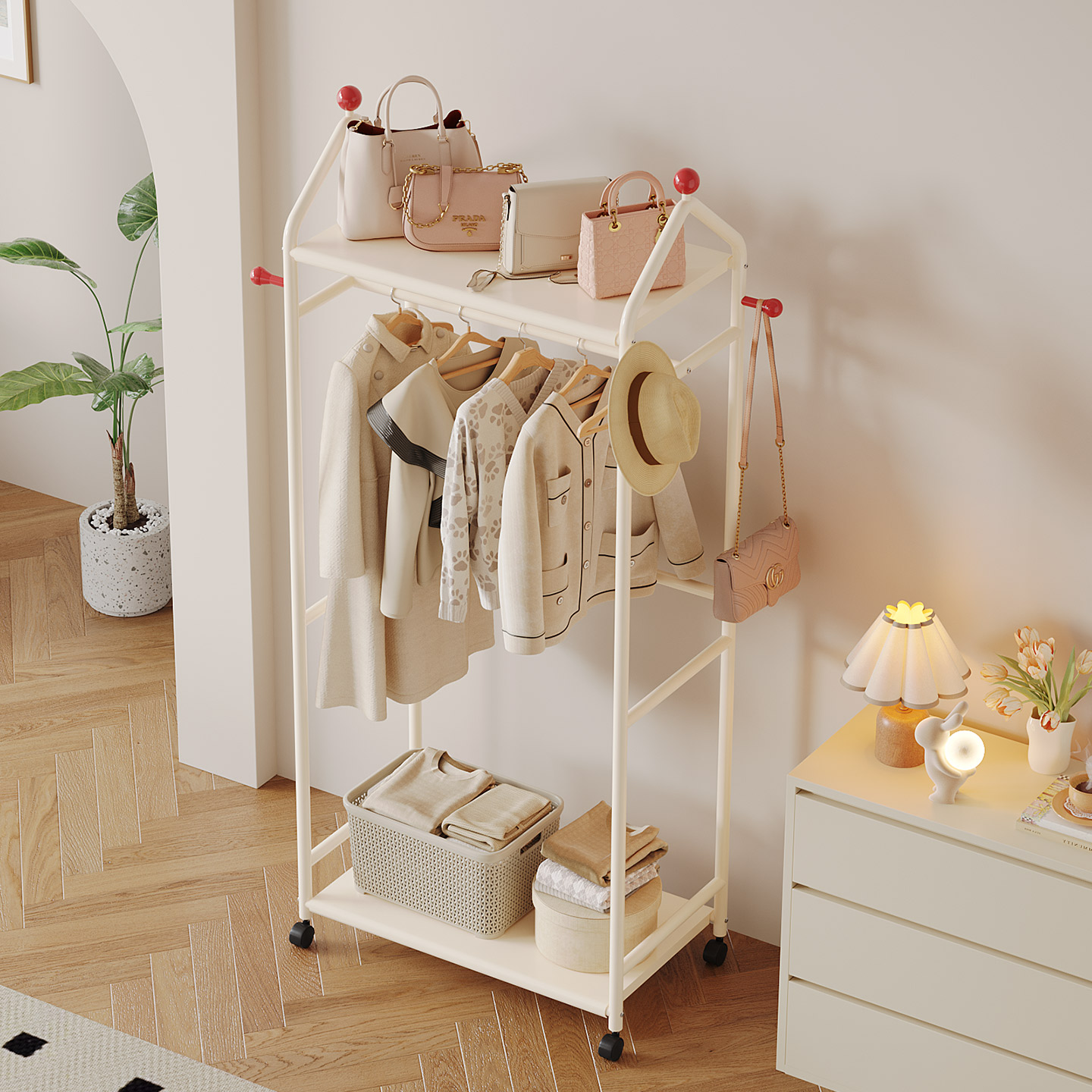 【放包包更轻松】加粗金属衣帽架